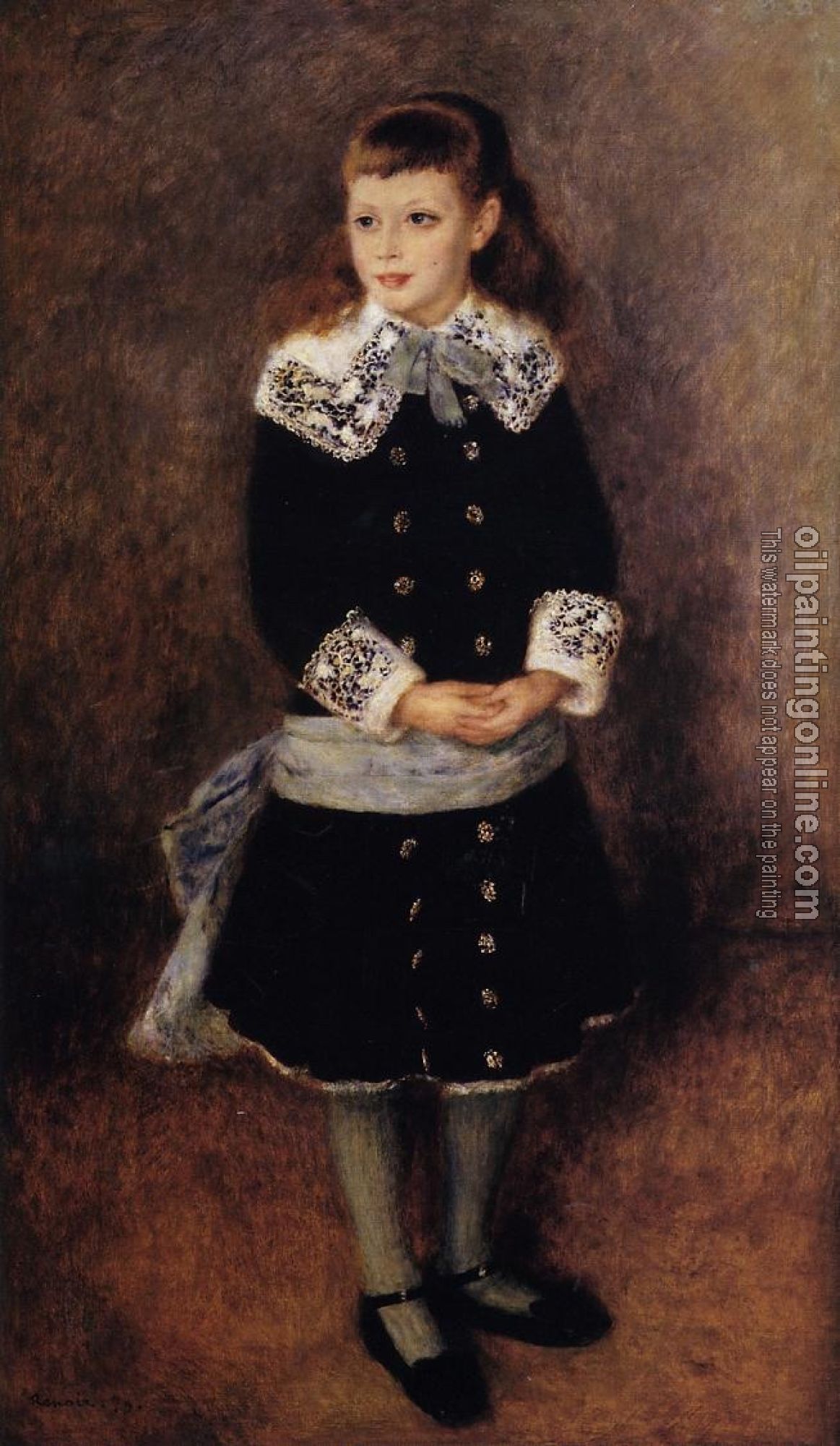 Renoir, Pierre Auguste - Marthe Berard, Girl Wearing a Blue Sash